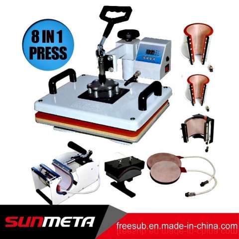 8 in 1 Combo T-Shirt Sublimation Heat Press Transfer Printing Machine for Sales